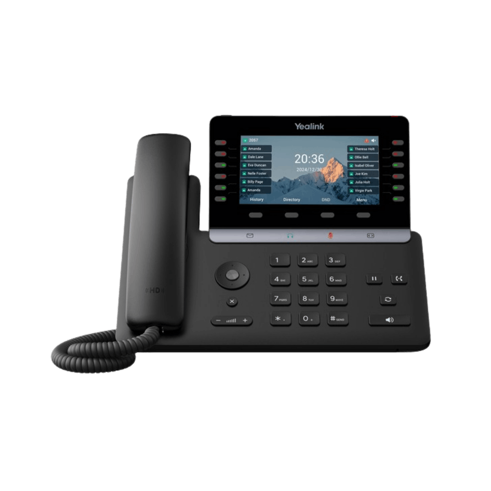 Yealink T85W premium executive desk phone with large colour display and advanced business calling controls.