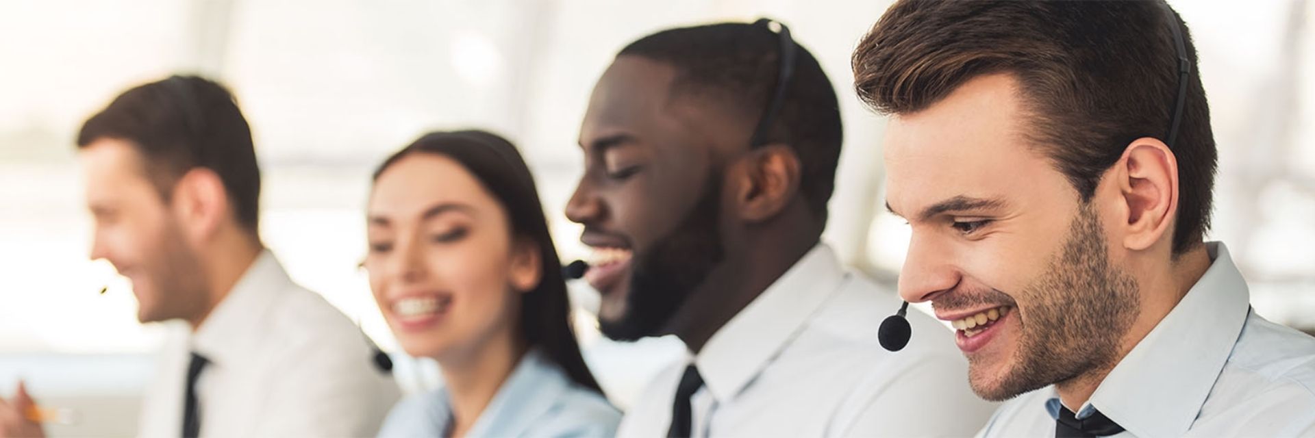 call centre agents in an office