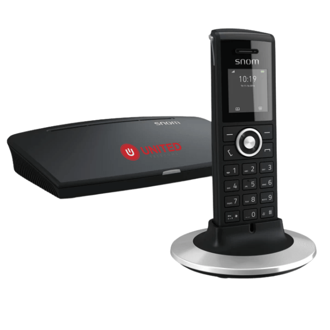 wireless Snom DECT handset on a surface