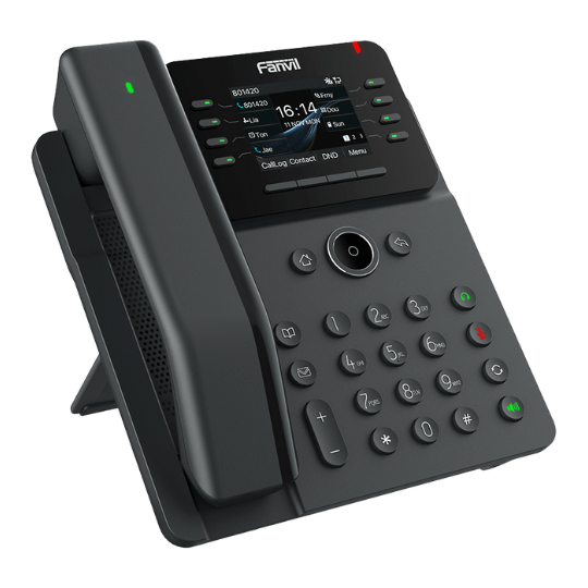 Black Fanvil business IP phone on surface