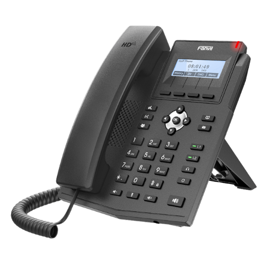 Black Fanvil Enterprise phone on surface