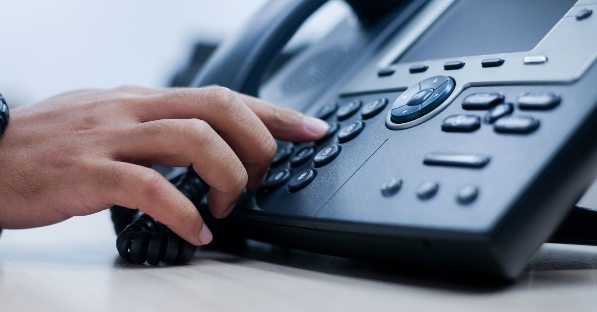 A desk phone operating on a cloud PBX system.