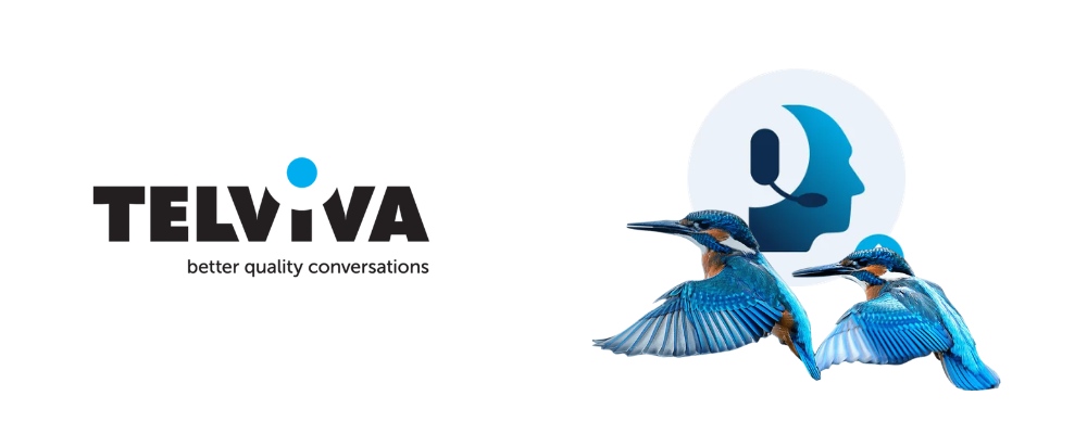Telviva's logo and graphic illustration of the company's call centre offerings