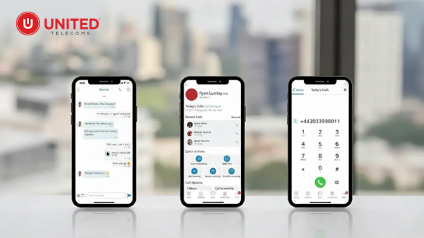Interface of the United Voice Cloud Softphone app